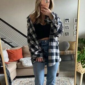 Yago Flannel Long Sleeve Shirt Black/White men's 2XL